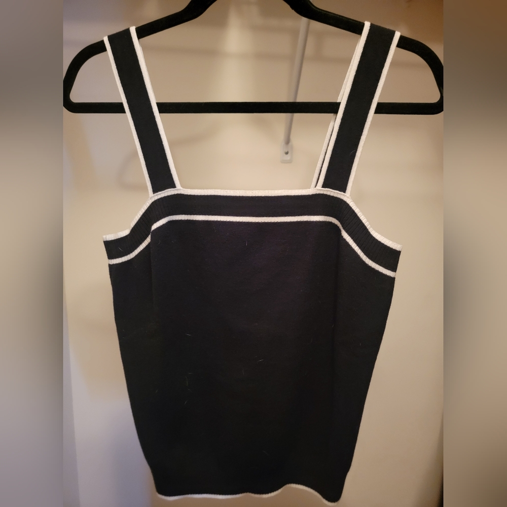 Grace & Lace Black Tank Dress with White Trim